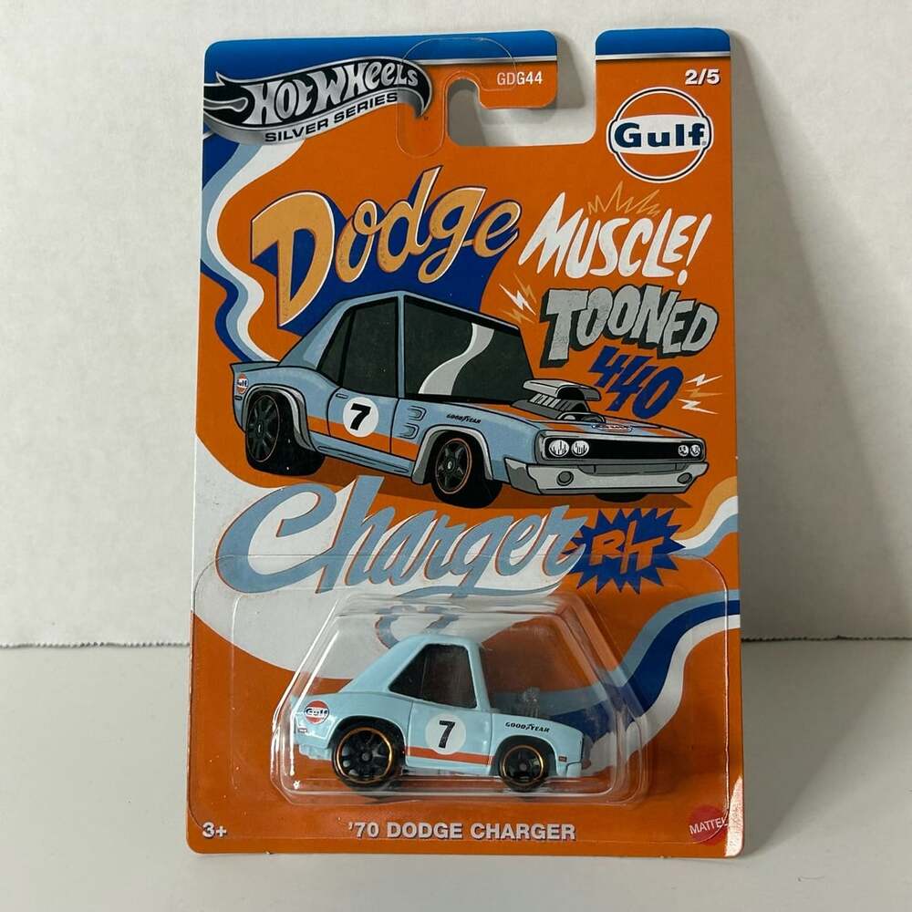 Hot Wheels Silver Series Gulf Tooned '70 Dodge Charger Muscle Tooned 440
